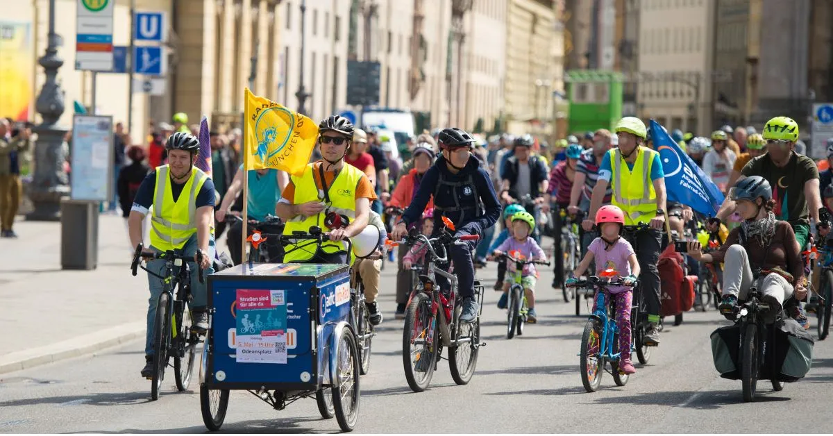 Gruppe Radfahrer in München